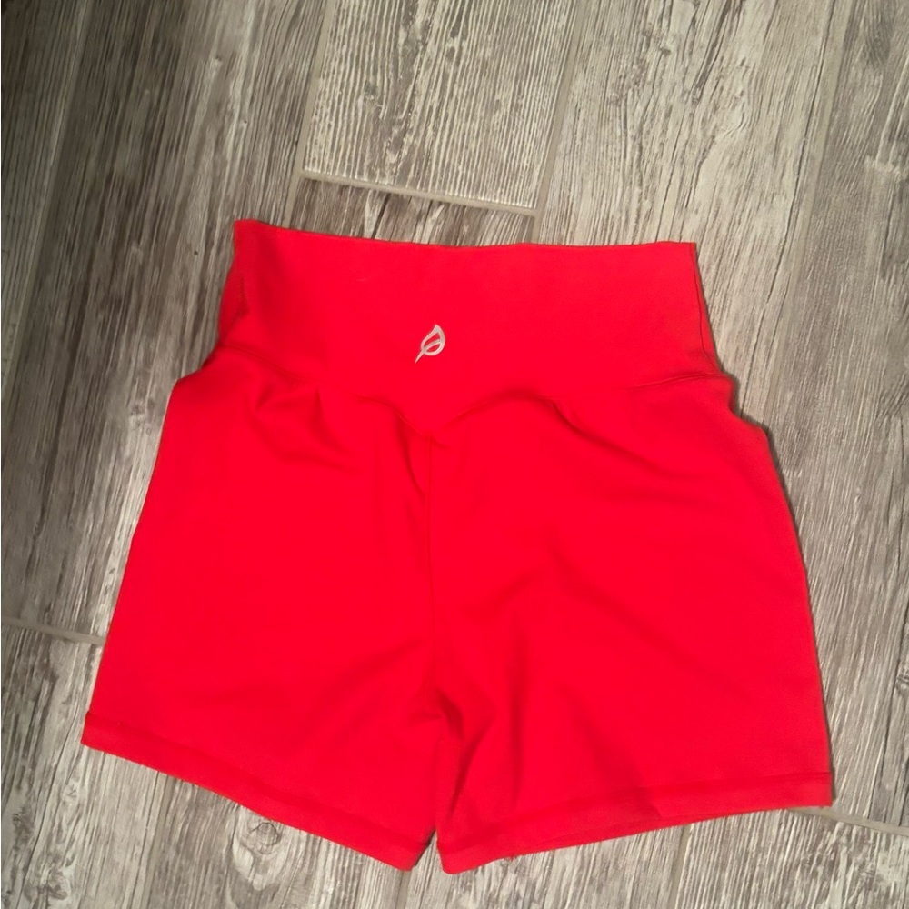 Cassey 4” shorts - color is Sirracha